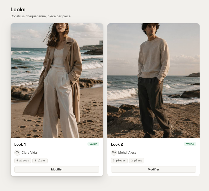 Les looks d'un shooting dans Eidion